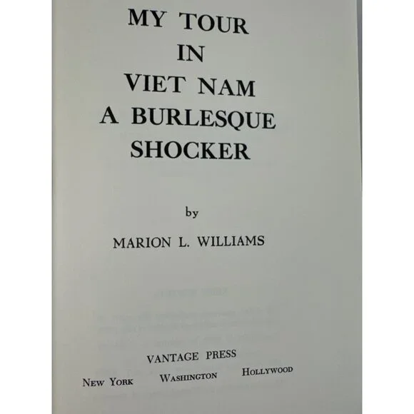 My Tour in Vietnam War A Burlesque Shocker 1970 Williams, Marion 1st Ed HC DJ - Picture 5 of 15